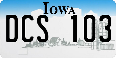 IA license plate DCS103