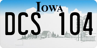 IA license plate DCS104