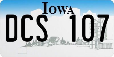 IA license plate DCS107