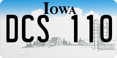 IA license plate DCS110
