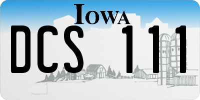 IA license plate DCS111