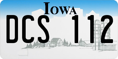 IA license plate DCS112