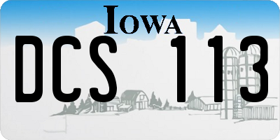 IA license plate DCS113
