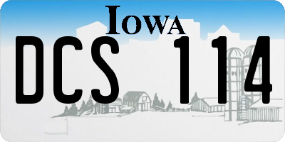 IA license plate DCS114