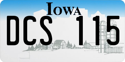 IA license plate DCS115
