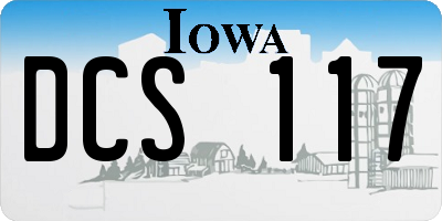 IA license plate DCS117