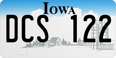 IA license plate DCS122