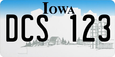 IA license plate DCS123