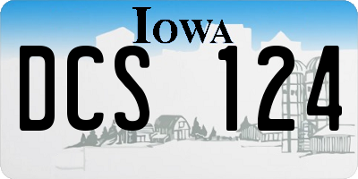 IA license plate DCS124