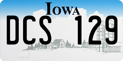 IA license plate DCS129