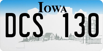 IA license plate DCS130