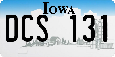 IA license plate DCS131