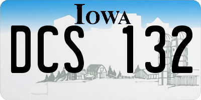 IA license plate DCS132