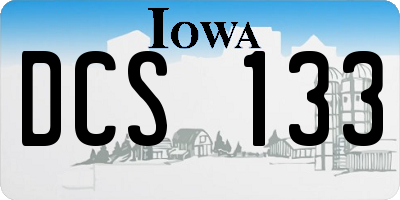 IA license plate DCS133