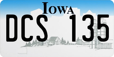 IA license plate DCS135