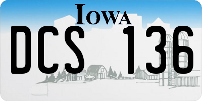 IA license plate DCS136