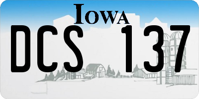 IA license plate DCS137