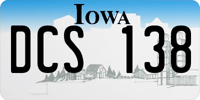 IA license plate DCS138