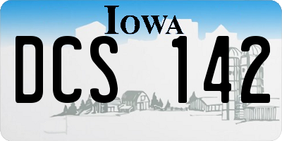 IA license plate DCS142