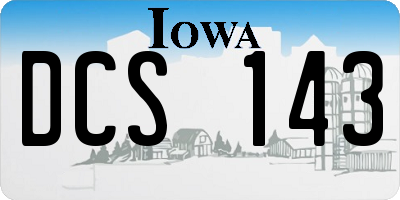 IA license plate DCS143