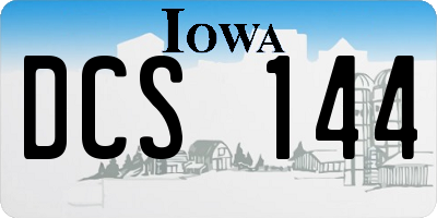 IA license plate DCS144