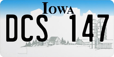 IA license plate DCS147