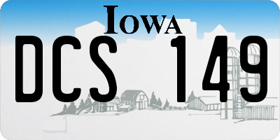 IA license plate DCS149