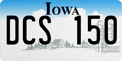 IA license plate DCS150