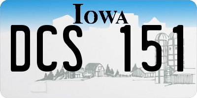 IA license plate DCS151