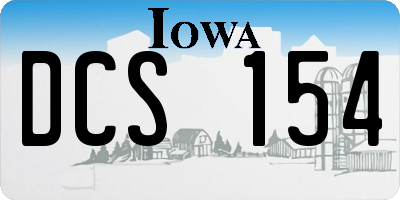 IA license plate DCS154