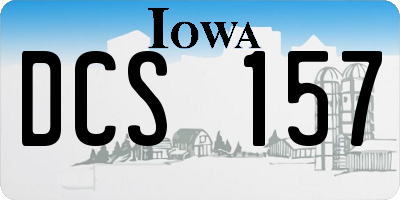 IA license plate DCS157