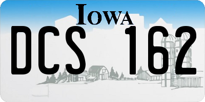 IA license plate DCS162