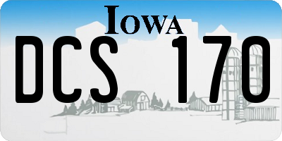 IA license plate DCS170
