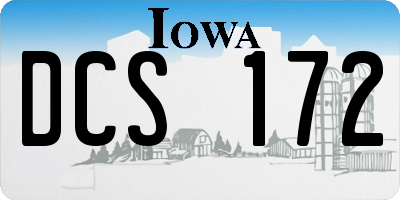 IA license plate DCS172