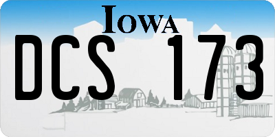 IA license plate DCS173