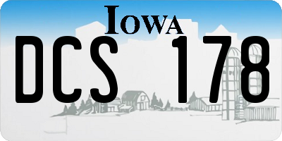 IA license plate DCS178
