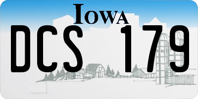 IA license plate DCS179