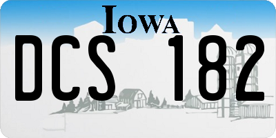 IA license plate DCS182