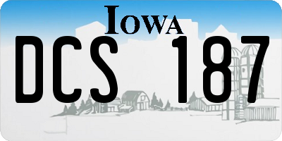IA license plate DCS187