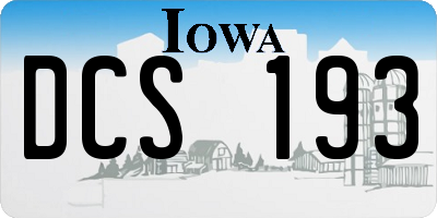 IA license plate DCS193