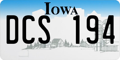 IA license plate DCS194