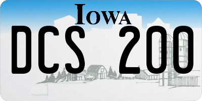 IA license plate DCS200
