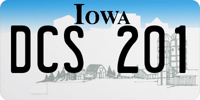 IA license plate DCS201