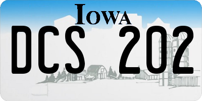 IA license plate DCS202