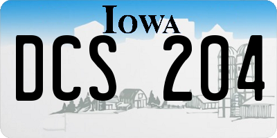 IA license plate DCS204