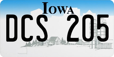 IA license plate DCS205