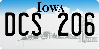 IA license plate DCS206