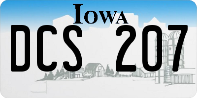 IA license plate DCS207