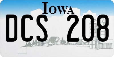 IA license plate DCS208