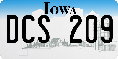 IA license plate DCS209